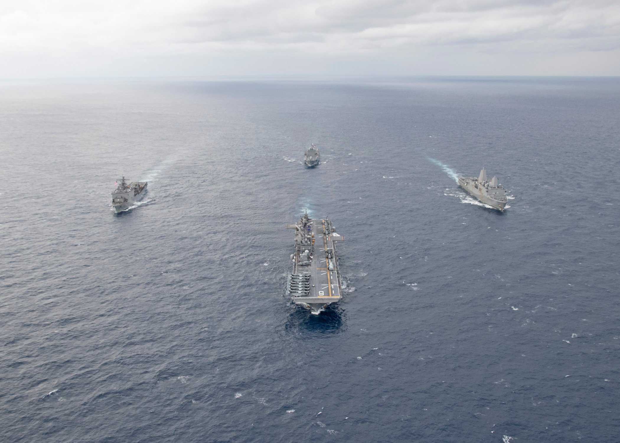 USS America and other warships steaming in formation IS U.S. Navy