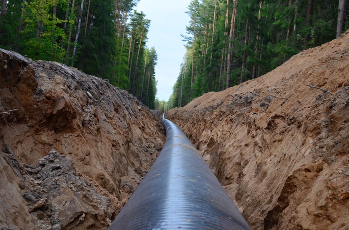 Construction on a natural gas pipeline. 