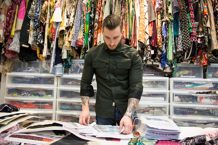 Banana Republic employee looking at plans