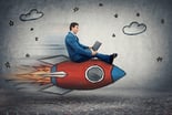 businessman rocket