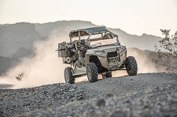 Polaris MRZR-D off-road vehicle.