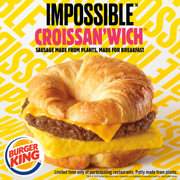 Burger King ad for Impossible Croissan'wich