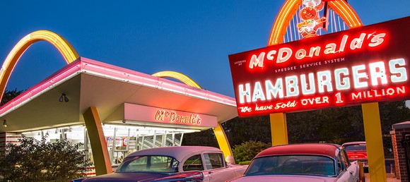 A vintage McDonald's exterior.