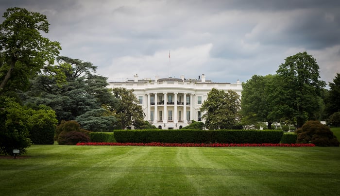 Exterior view of the White House