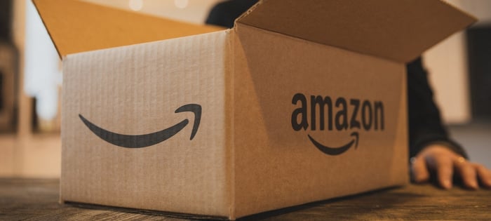 An open Amazon box