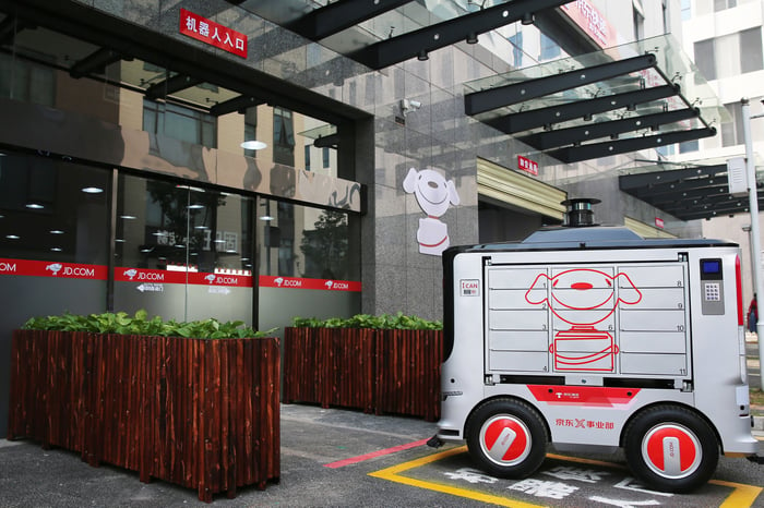 JD's autonomous delivery vans.