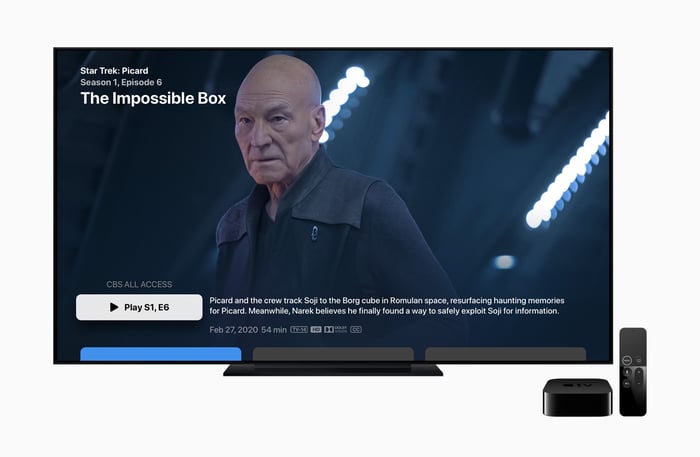 CBS All Access displayed on an Apple TV device.