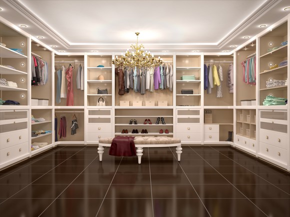 High-end walk-in closet