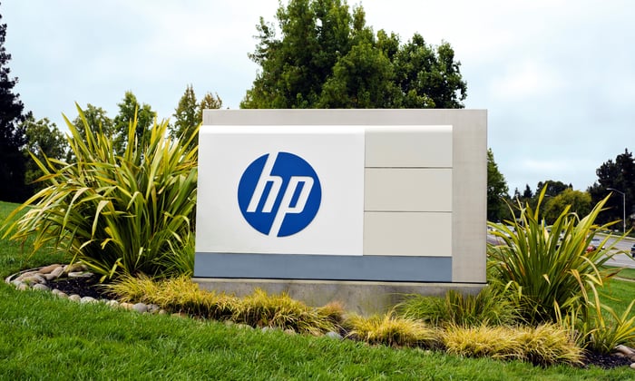 HP's sign at its campus.