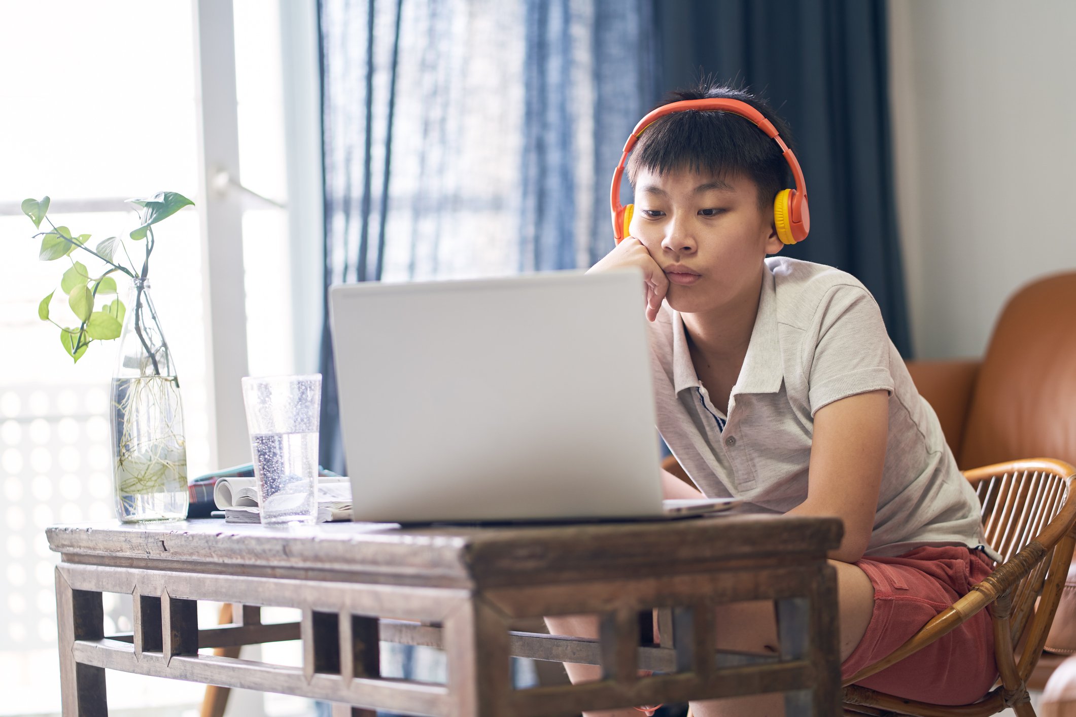 online education study computer music video getty