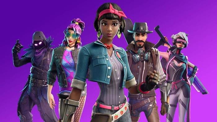 A group of Fortnite characters.