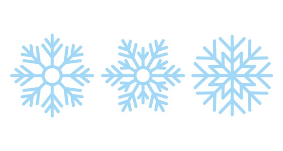 3 snowflakes side by side