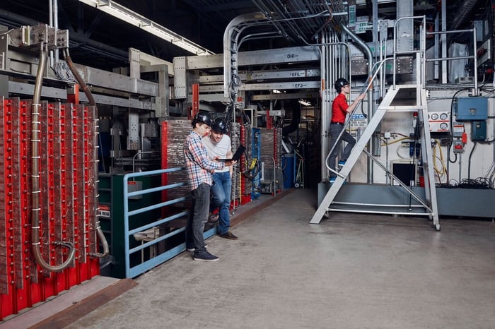 Workers building the MIT SPARC reactor.