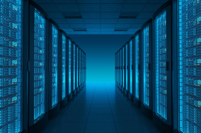 Servers inside a data center