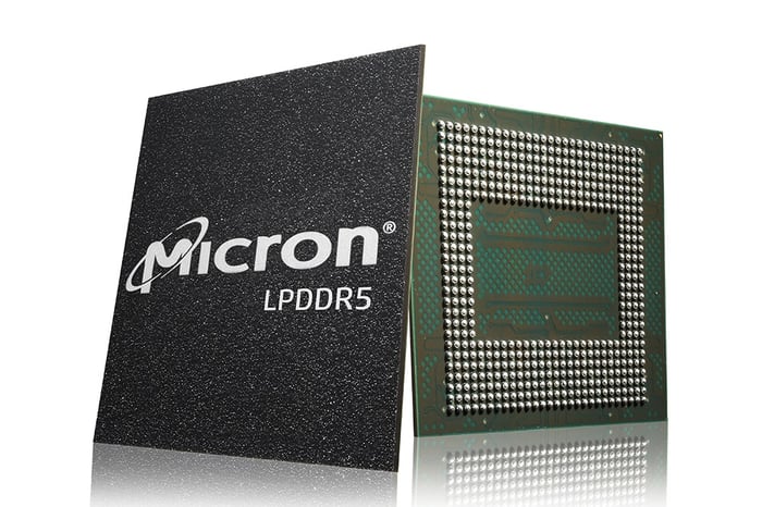 A product image shows a Micron Technology LPDDR5 computer chip