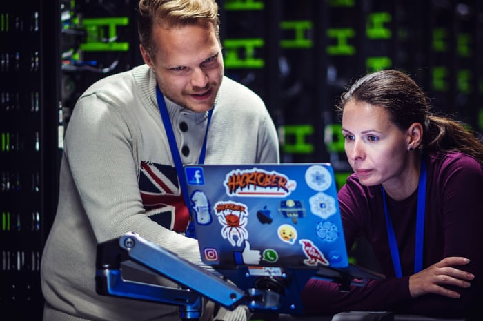 Facebook employees at the Odense data center. 