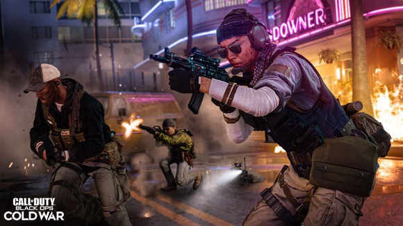 Characters holding and firing weapons in Activision Blizzard's latest Call of Duty game.