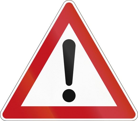 Exclamation point inside a yield sign