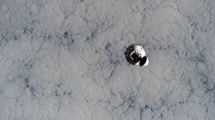 SpaceX Crew 1 space capsule approaching ISS on Nov. 17, 2020.