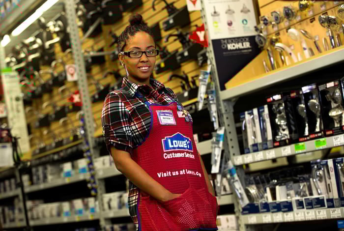 Lowe's employee in plumbing fixtures department
