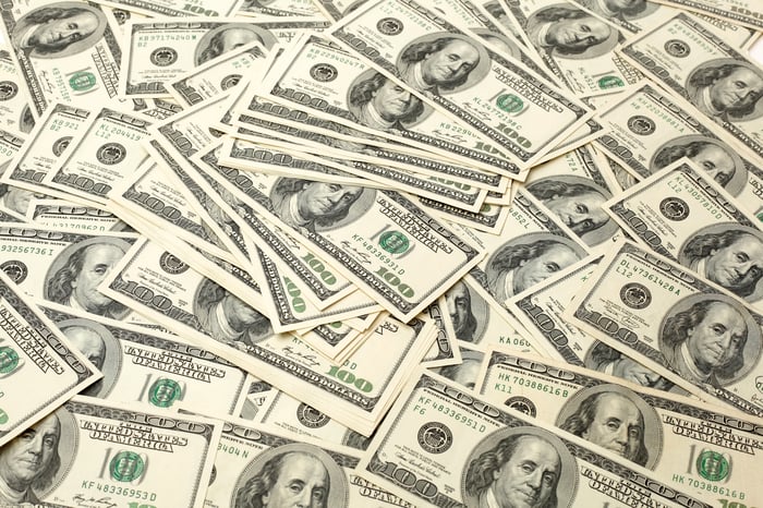 A large pile of $100 bills