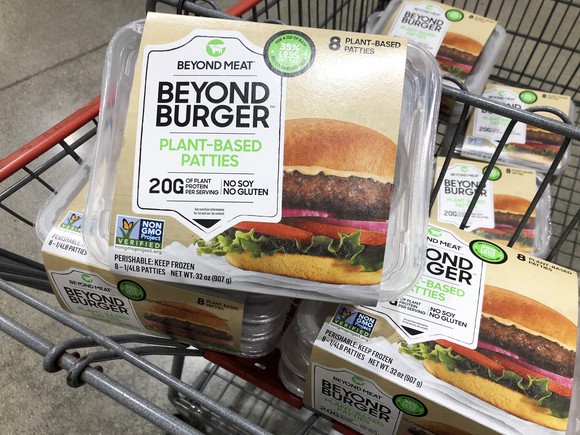 Beyond Burger package in a shopping cart.