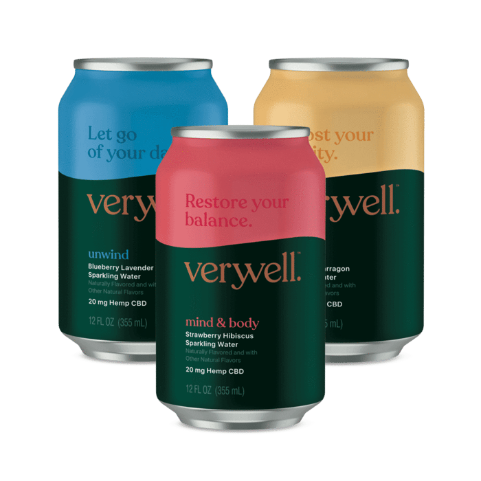 Cans of Truss CBD's Veryvell beverages