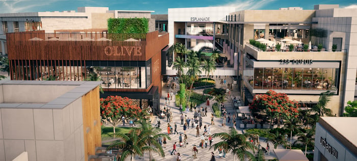 A rendering of Seritage's Esplanade at Aventura redevelopment project