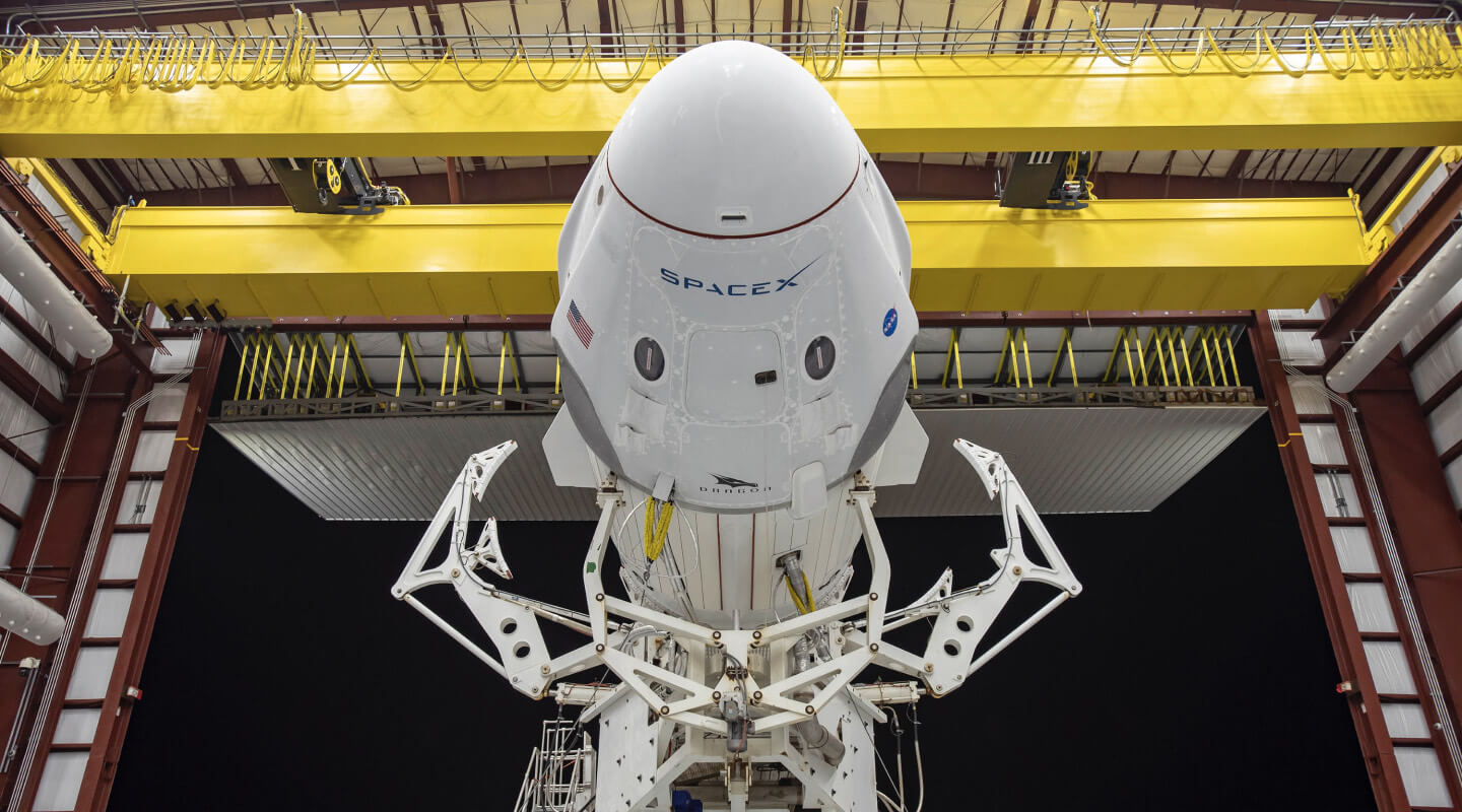 SpaceX Dragon Capsule emerging from a hanger IS Inspiration4