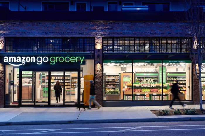 Exterior of an Amazon Go store.