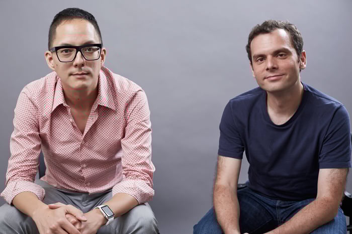 Founders Alexis Le-Quoc and Olivier Pomel.