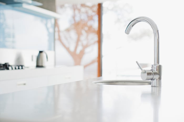 A water faucet.