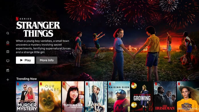 A Netflix content screen for its original show Stranger Things