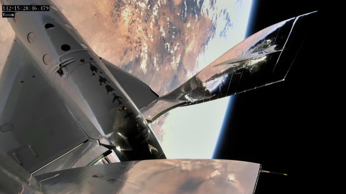 Virgin Galactic VSS Unity in space.