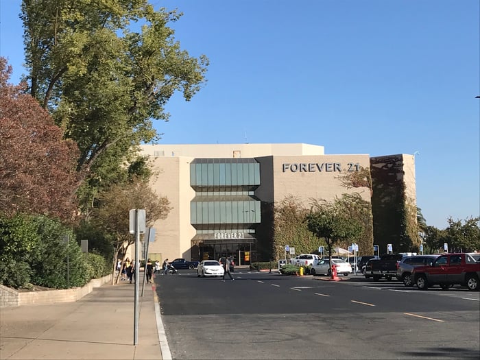 The exterior of the former Forever 21 at Vintage Faire Mall.