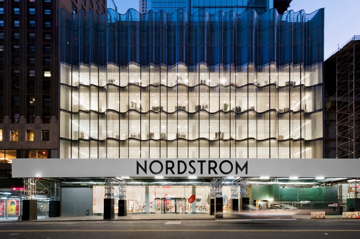 The exterior of Nordstrom's Manhattan flagship store.