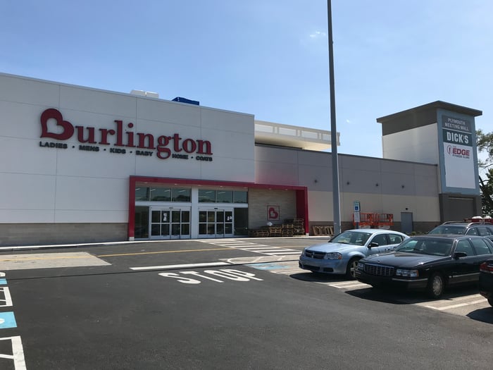 The exterior of a Burlington store.