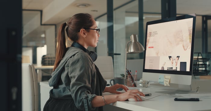 An office worker at their computer.