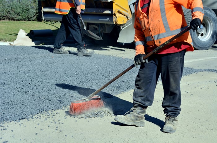 Road construction workers