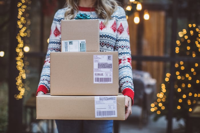 Packages being delivered. 