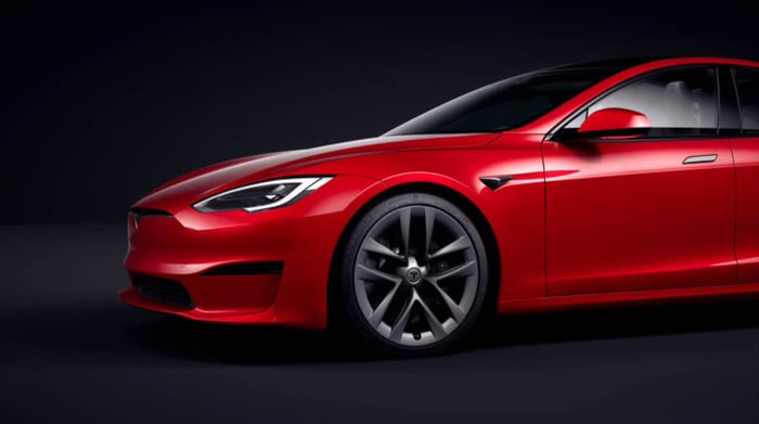 The Tesla Model S Plaid. 