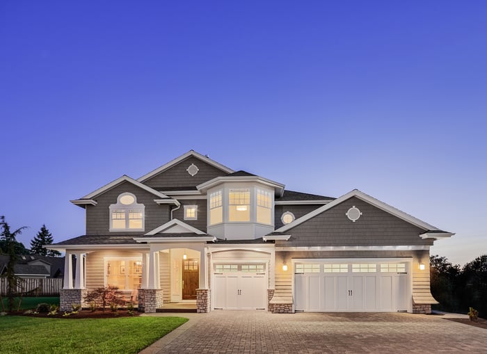 The exterior view of a house from the front.