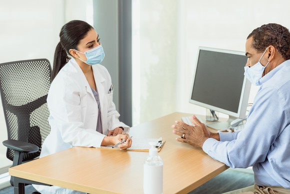 A patient attending a doctor's appointment.