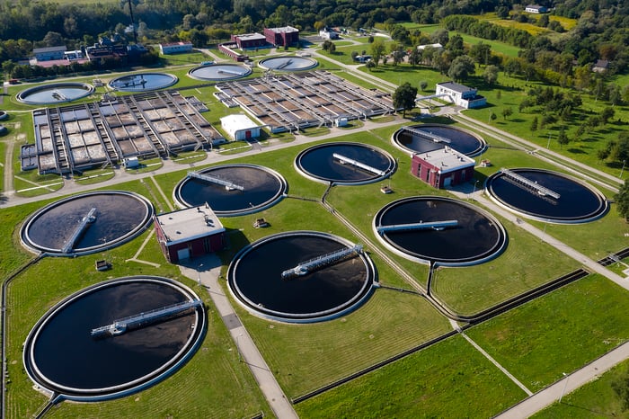 A water treatment plant.