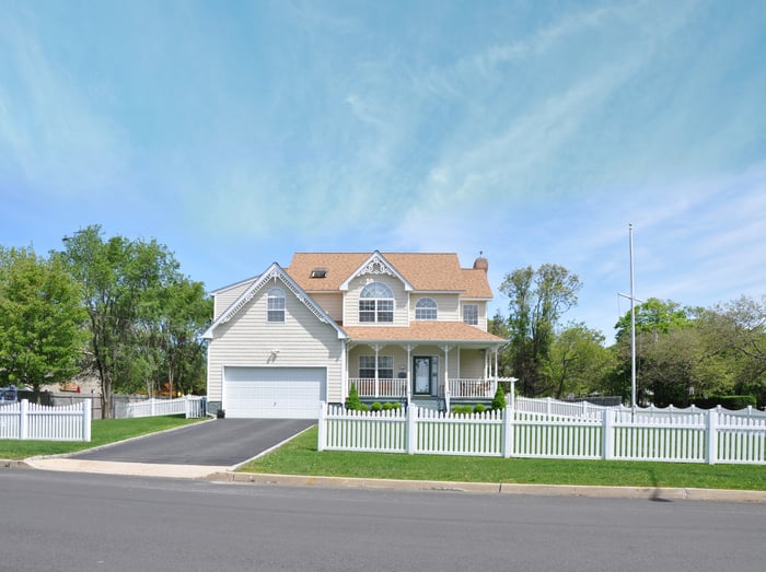 The exterior view of a house.