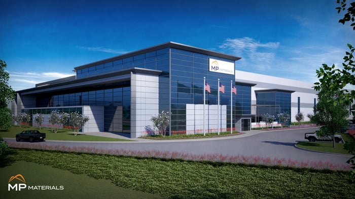 Artist's conception of MP Materials' new Stage III rare earth magnets factory.