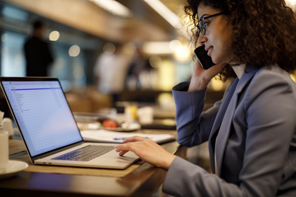 A person working on a computer.