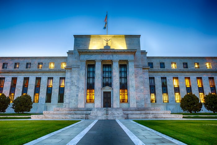 The Federal Reserve building.
