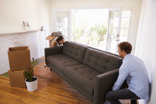 moving furniture couch in home