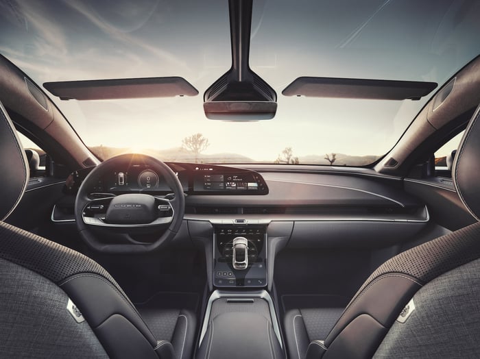 The inside of a car.